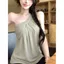 Áo Vest không tay cổ chữ thập mùa hè Kink Halter Thiết kế thích hợp lệch vai Slim-fit màu trắng thể hiện hình Hot Girl Áo sơ mi ngắn nhỏ nữ