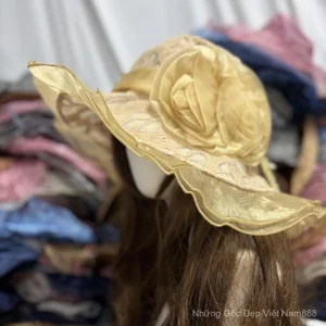 Mũ chống nắng mỏng bằng tia cực tím đi biển dành cho nữ Màu vàng nhạt Hàn Quốc Mũ chống nắng Mũ mẹ