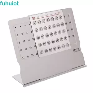 FUHUIOT Lịch Trang Trí Quà Tặng Hợp Kim Nhôm Siêu Độc Đáo Đồ Dùng Văn Phòng Trang Trí Bàn Làm Việc Cho Gia Đình Lịch Vạn Niên