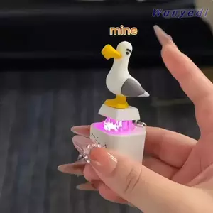 Móc khóa nút hải âu WANYEDI, Móc khóa nút âm thanh thật sạc TypeC, Đèn LED giảm căng thẳng Bàn phím người lớn Clicky Móc khóa dành cho người lớn Trẻ em