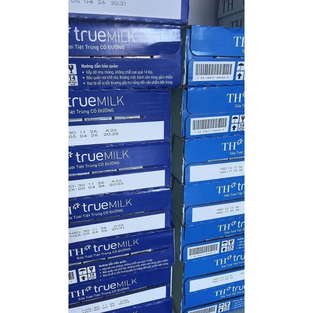 (date mới )Thùng 48 hộp sữa tươi tiệt trùng có đường /ít đường TH true MILK 110ml và 180ml