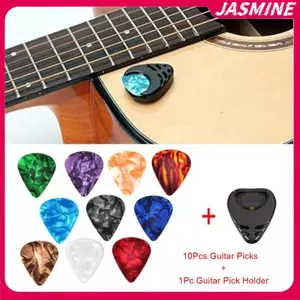 JASMINE 10 Cái Plectrums 1 Pi Giá Đỡ Điện Celluloid Acoustic Guitar Pis Nhiều Màu Sắc JASMINE