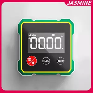 JASMINE 360° Công cụ tìm góc kỹ thuật số từ tính với thước đo Laser điện tử Type-C Sạc LCD Dụng cụ đo lường điện tử JASMINE