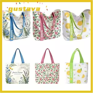Túi Tote GUSTAVA, Túi Đeo Vai Đơn Canvas Open Top, Túi Đựng Hoa & Chanh Dung Tích Lớn Bền Đẹp