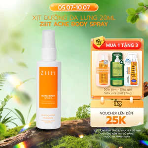 Xịt Giảm Mụn Lưng BHA Kháng Khuẩn, Giảm Viêm Nang Lông Cho Da Nhạy Cảm ZiiiT 20ml