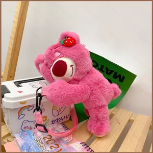 SQ11 lotso Túi hoạt hình gấu dễ thương ngọt ngào trái tim cô gái đeo vai búp bê nghiêng