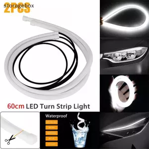 2 Đèn LED DRL 60CM Đèn chạy ban ngày Bóng đèn báo rẽ 12V Đèn pha tạo kiểu linh hoạt Đèn sương mù Trắng Đẹp