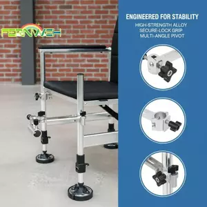 Ghế câu cá có thể điều chỉnh bằng hợp kim nhôm có giá đỡ góc xoay 360 để câu cá thời tiết [MỚI]