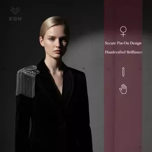Kim cương giả đính cườm sel Epaulets Phụ nữ Trang trí vai lấp lánh cho phụ kiện trang phục biểu diễn sân khấu khiêu vũ [Mina]