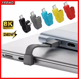 Dây sạc linh hoạt YRBWD, Cáp dữ liệu Type-C sang Type-C USB4 80Gbps, PD dọc 240W 8K 60HZ Khuỷu tay FPC Dây mềm Ổ đĩa di động