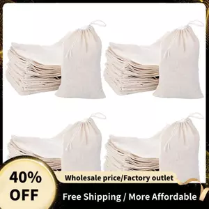 200 Gói Túi Cotton Muslin Túi Móc Túi Dây Rút Đa Năng Cho Trà Trang Sức Tiệc Cưới Ủng Hộ Bảo Quản (4 x 6 Inch)