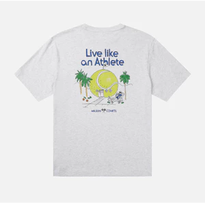 Áo thun có sẵn phong cách rộng thùng thình Anime tennis phong cách kỳ nghỉ in 100% Cotton Unisex Nam Nữ Áo thun cổ tròn tay ngắn0706