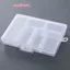 Hộp lưu trữ hình chữ nhật trong suốt di động 6 lưới cho nút Hạt Hộp đựng thuốc Hộp trưng bày trang sức