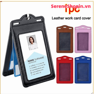 Hộp đựng thẻ ID SERENE, Hộp đựng huy hiệu da PU trong suốt, gấp ba lần có khe cắm thẻ cho thẻ tên ID Thẻ tên doanh nghiệp Thẻ ID Thẻ ID sinh viên