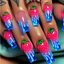 {WELV}Floral and Cartoon Decorated Press On Nails Medium Length Ballet Inspired Design