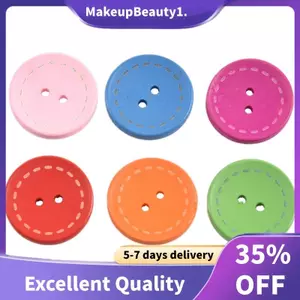 Bộ 50 Nút May Gỗ Lỗ Hỗn Hợp Thêu Sò 25 Mm (1 ") Dia
