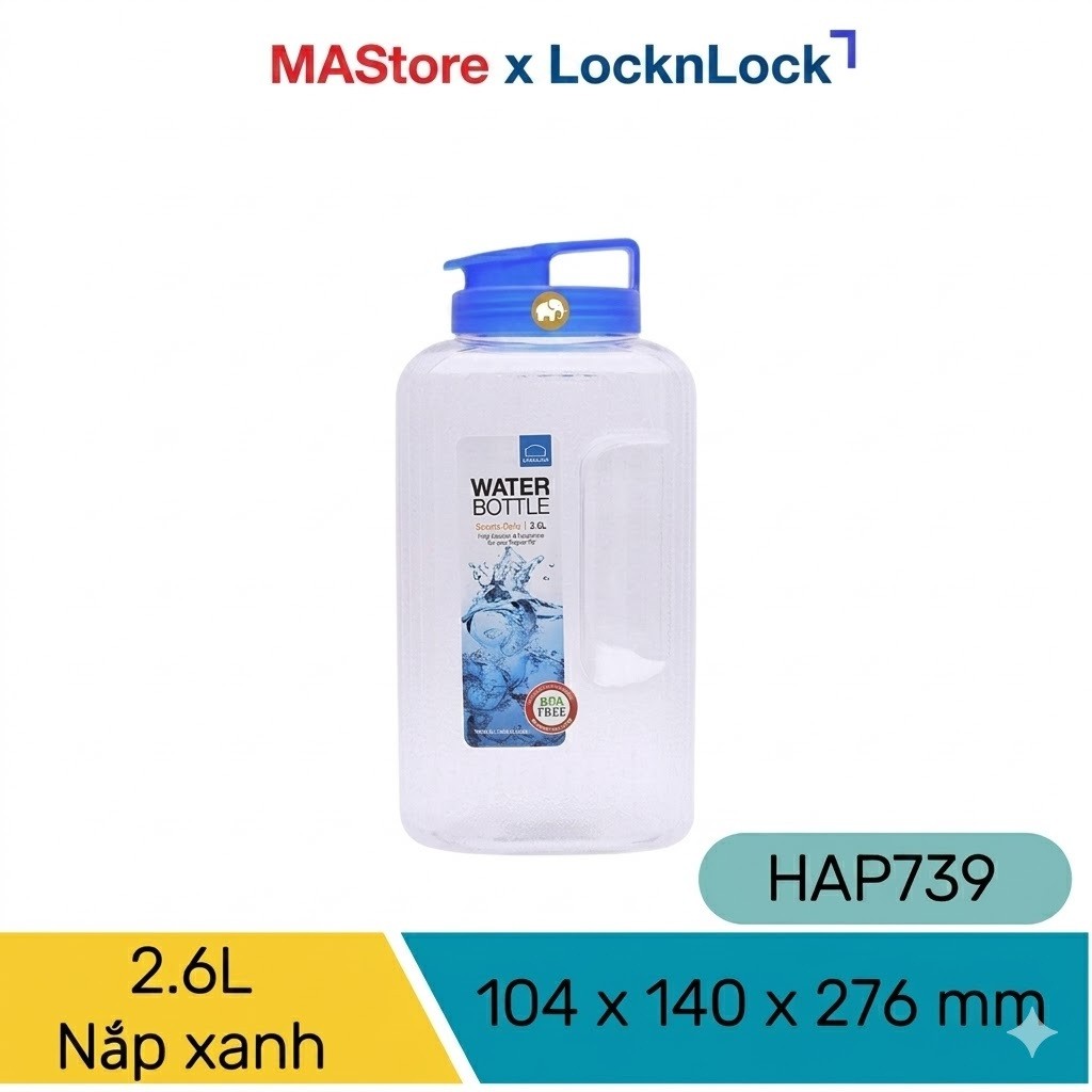 Bình đựng nước LocknLock, đựng trà sữa dùng ở nhà, văn phòng dung tích 1.2L đến 2.6L [MAStore]