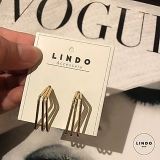 Khuyên tai hợp kim hình vuông sang trọng LINDO
