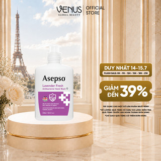 Nước Rửa Tay Kháng Khuẩn ASEPSO Hương Lavender 250ml - Dịu Nhẹ, Giữ Ẩm Không Khô Da
