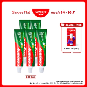 Bộ 5 Kem đánh răng Colgate ngừa sâu răng răng chắc khỏe 225g/tuýp