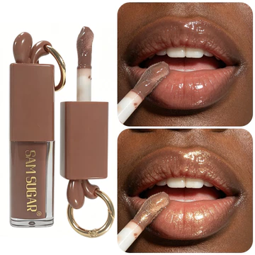 SAM SUGAR 1 Thỏi son tint bóng màu chocolate, son lỏng lấp lánh, dưỡng ẩm, không bết dính, lâu trôi, dùng trang điểm cho nữ