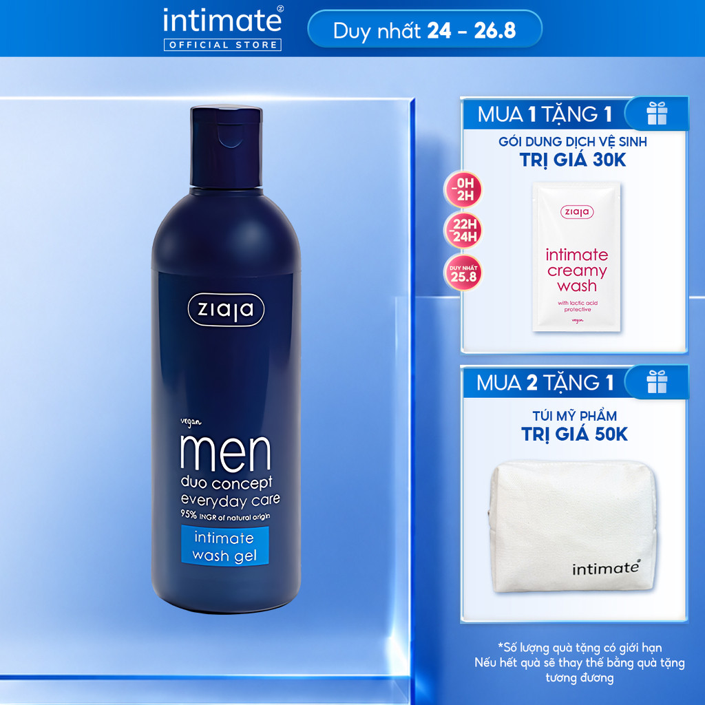 Dung Dịch Vệ Sinh Intimate Cho Nam Men Duo Concept Everyday Care ZIAJA Giúp Dưỡng Ẩm, Giảm Mùi Hôi 300ml