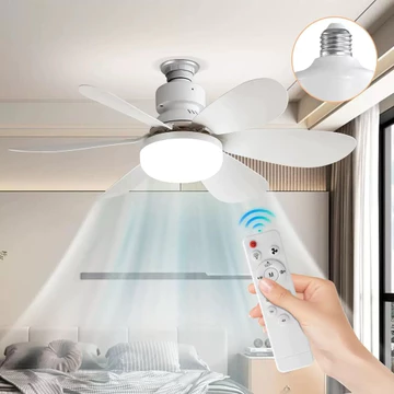 E27 Vít Quạt Đèn Phòng Ngủ Phòng Khách Bóng Đèn Im Lặng Quạt Điện Đèn Chùm Điều Khiển Từ Xa Thông Minh Quạt Trần Đèn