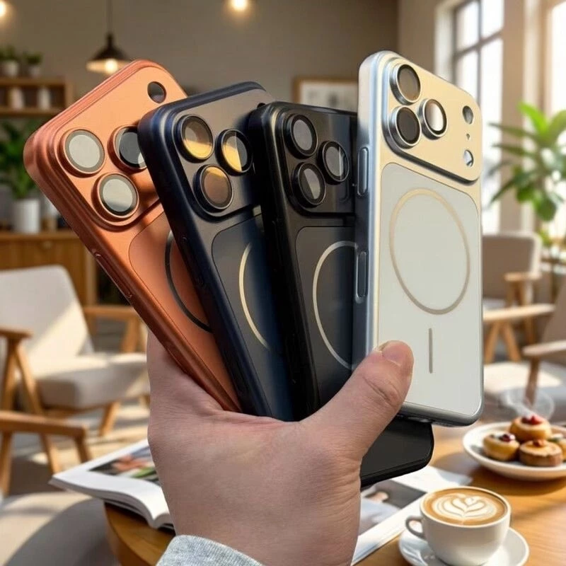 Thay đổi sang 18 pro max Ốp điện thoại iPhone 17 16 15 14 13 pro max 18Pro Ốp điện thoại sạc không dây từ tính có nắp ống kính máy ảnh bảo hiểm toàn diện Ốp điện thoại cứng mờ chống sốc