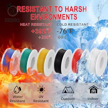 Dây điện sợi silicon HCHC, Dây điện AWG đồng đóng hộp bằng cáp rắn, được sử dụng rộng rãi 6 màu Điện DIY Bộ dây các loại Mô hình điện