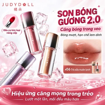 JUDYDOLL Son Lạnh Ủi Phiên Bản 2.0 Mới Nâng Cấp, Dưỡng Ẩm, Không Phai Màu, Không Dính Cốc, Son Bóng Gương Nước