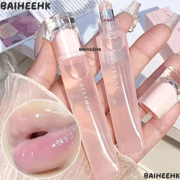 BAIHEIH Plumping Jelly Lip Gloss, Son môi trang điểm lâu trôi Dầu môi trong suốt, Son môi dưỡng ẩm ánh sáng nước Son môi dạng lỏng