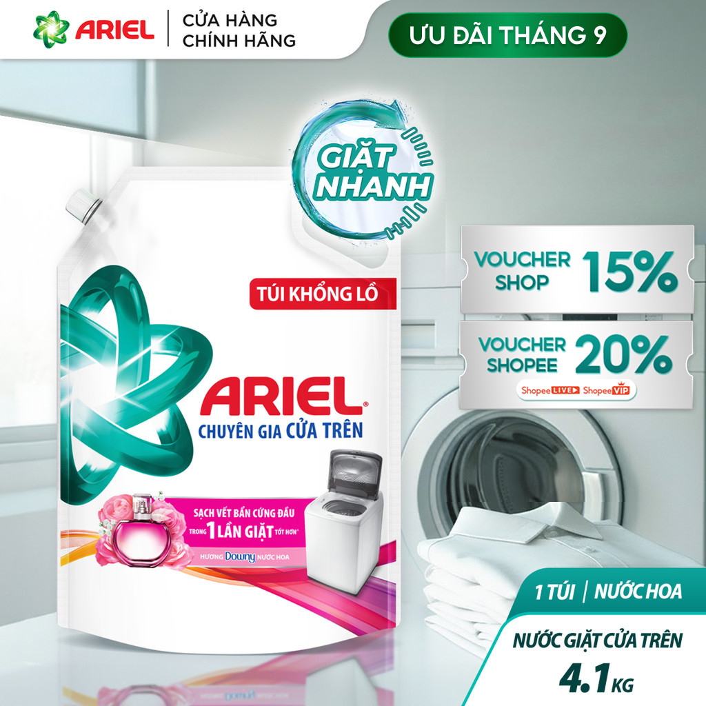 Nước Giặt cửa trên ARIEL Hương Downy Nước Hoa 4.1KG / Nước giặt 10X giặt sạch túi 4.05KG
