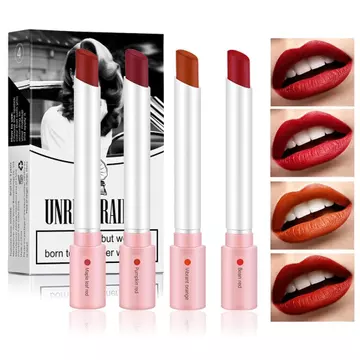 4 Màu Mini Tube Mate Velvet Son Môi, Son Tint Lip ố Lâu Dài 24 Giờ Son Môi Dạng Lỏng Chống Thấm Nước, Kem Dưỡng Ẩm Màu Đỏ ooth Lip Stick Coetic ULOO