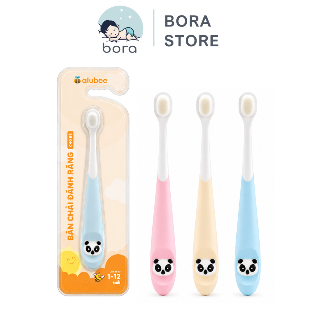 Bàn chải đánh răng Alubee lông siêu mịn làm sạch an toàn không gây tổn thương nướu bé