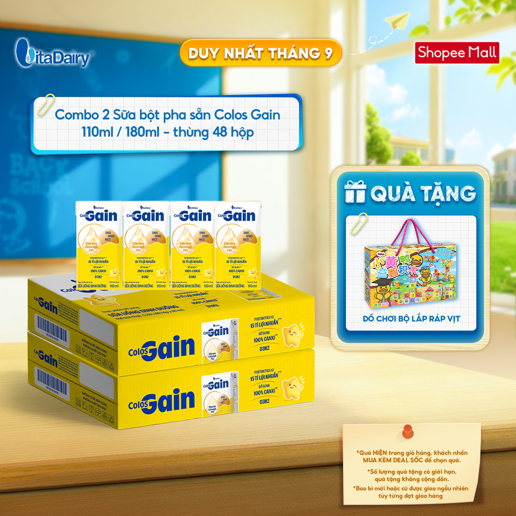 [COMBO 2 THÙNG 48 HỘP] Sữa uống dinh dưỡng Colos Gain 110ml/180ml - Hỗ trợ tăng cân, giúp tăng cường đề kháng
