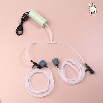 [Teh] Máy bơm không khí oxy USB Bể cá Máy sục khí im lặng hai lỗ cầm tay Máy sục khí Mini cầm tay Máy tạo oxy nhỏ [VN]