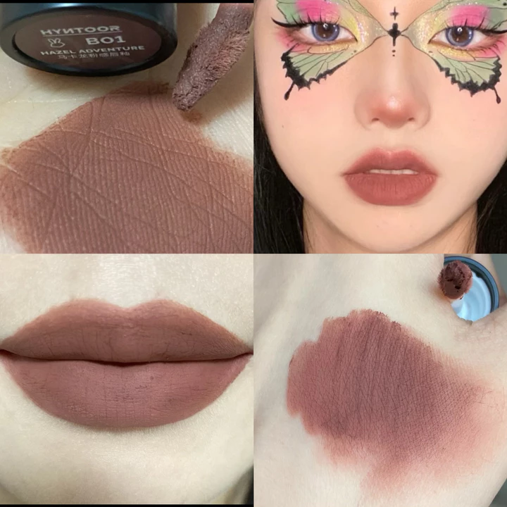 Thỏ Đen Sữa Sương Son Môi Nhỏ Đen Ống Matte Matte Châu Âu Mỹ Phong Cách Son Môi Son Môi Cô Màu Môi Môi Môi Ox Blood Dark Series