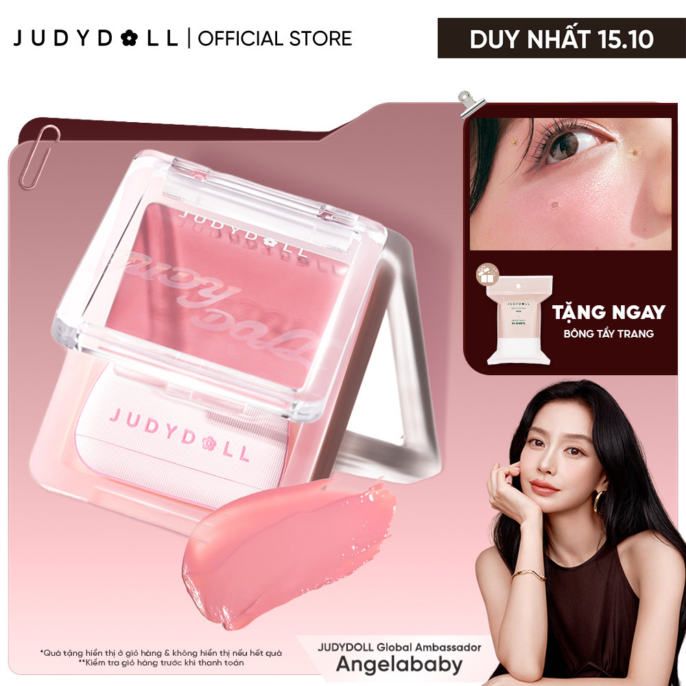 Má Hồng Kem JUDYDOLL Glow Blush Balm Căng bóng Không vỡ nền Tự nhiên Lâu trôi 3g