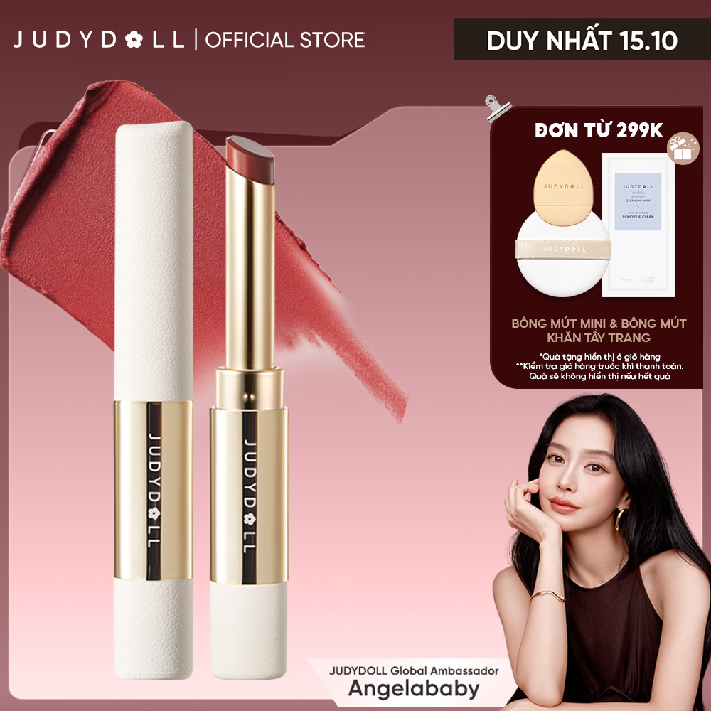 [MỚI] Son Lì JUDYDOLL Soft Matte Lipstick Son thỏi Mịn lì Chứa Collagen Dưỡng môi 2g