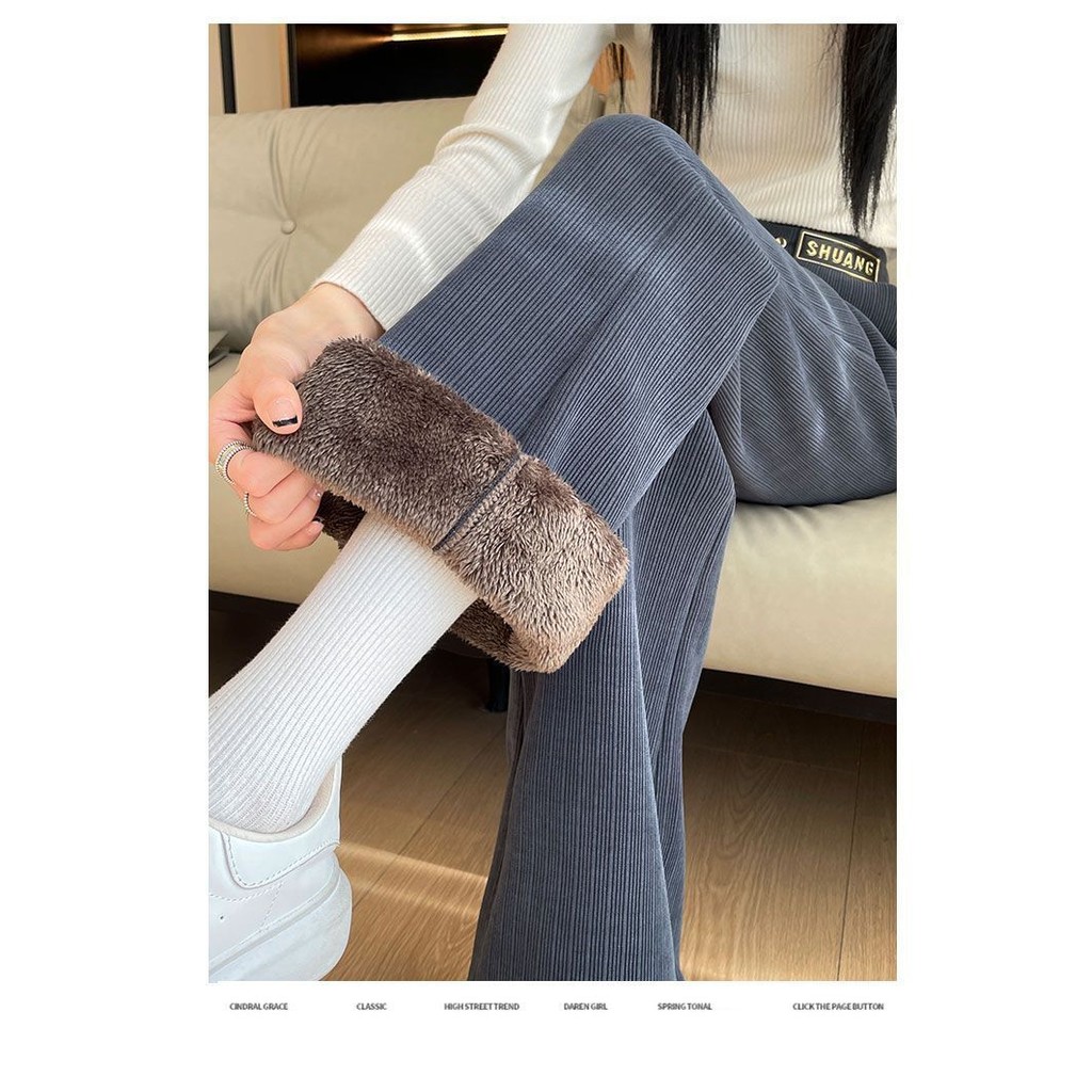 Quần lông cừu nữ Plus Size Winter Plus Lông cừu dày