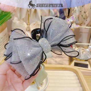 Onetimingfine Phong Cách Hàn Quốc Lưới Nơ Kim Cương Giả Vuốt Tóc Vintage Thanh Lịch Kẹp Tóc Kẹp Tóc Cho Nữ Thời Trang Phụ Kiện Tóc VN