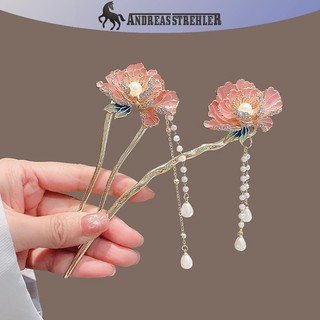 Onetimingfine sel Hanfu Tóc Đũa Mũ Nón Hình Chữ U Hoa Ngọc Trai Kẹp Tóc Phụ Kiện Tóc Phong Cách Trung Hoa Tóc Dính Đảng VN