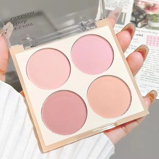 Phấn má hồng mờ 4 màu - Sắc thái xanh đào hồng để trang điểm mềm mại Hàn Quốc bão hòa