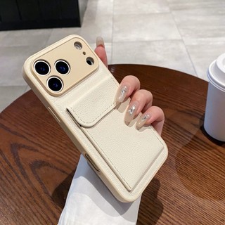Full Ống Kính Bảo Vệ Thẻ Khe Cắm Túi Da PU Ốp Lưng Điện Thoại iPhone 17 17Pro 17Air 17Promax 12 13 14 15 16 Pro Max 16Plus Chống Sốc Nam Nữ Vỏ Di Động