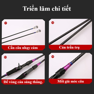 Cần Câu Carbon 2 Khúc Đa Năng - Thiết Kế Mạnh Mẽ, Độ Cứng M, Chuyên Câu Lóc, Chẽm, Mú & Cá Lớn