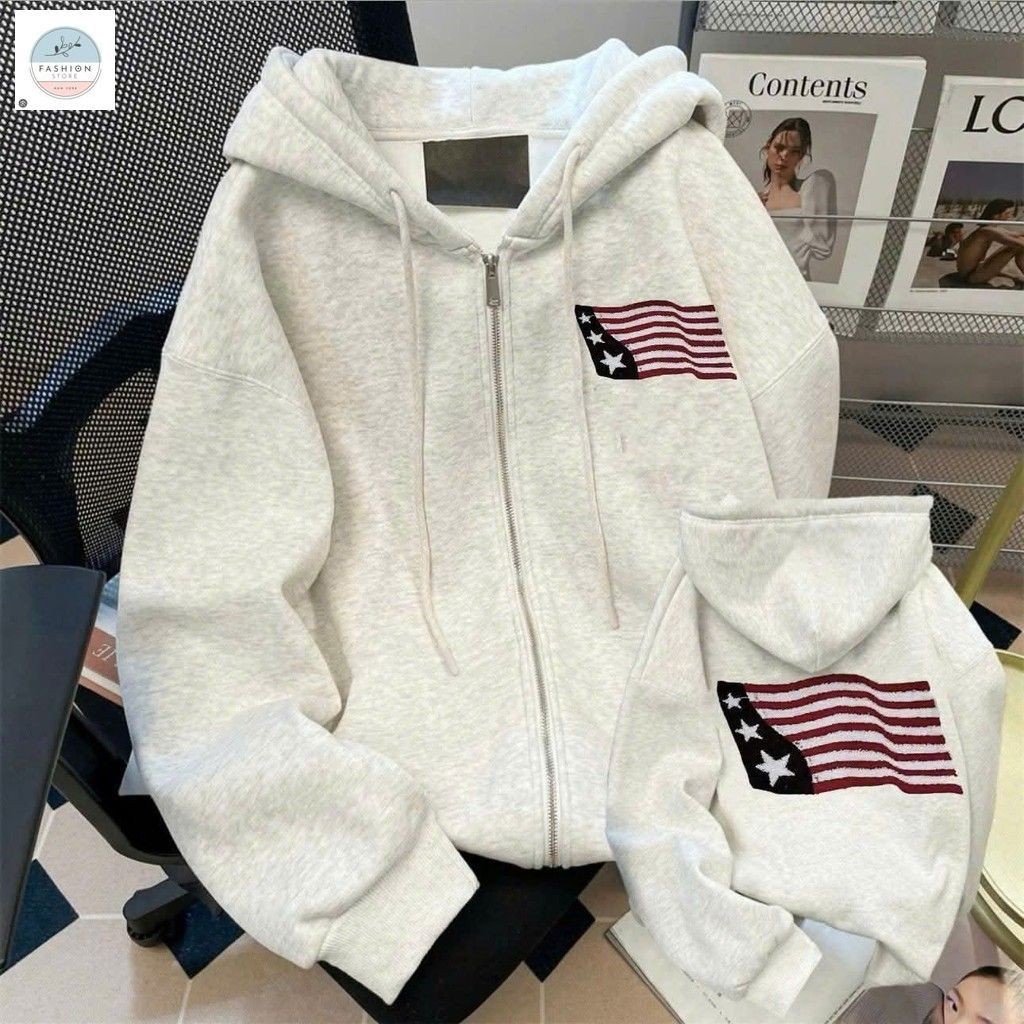 Áo khoác nỉ mũ 2 lớp unisex dài tay, phong cách thoải mái cho mùa đông ấm áp nam nữ mặc đẹp-quânaounisex