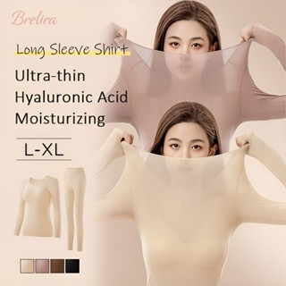 『Brelira』Đồ lót giữ nhiệt liền mạch siêu mỏng làm đẹp da nhẹ ấm áp mùa đông, áo lót trong 7A kháng khuẩn co giãn cao thoải mái