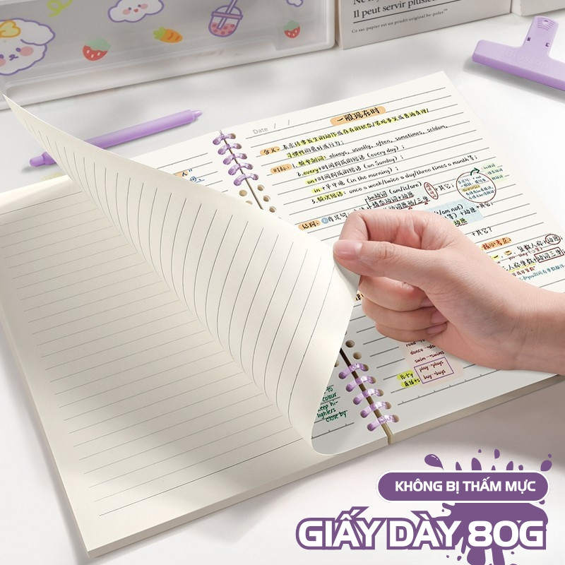 Sổ Còng B5 120 Trang Luck – Sổ Tay Học Sinh Bìa Nhựa Bền Đẹp Có Thể Tháo Rời Lõi Kèm Theo