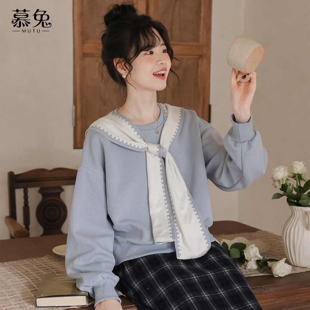 Mutu Lười Áo Nữ Mùa Xuân, Kiểu Khăn Choàng Chui Đầu, Dáng Ôm Tay Ngắn