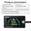 EDIWANY 1 Chỉ báo dung lượng pin, có báo động nhiệt độ LiFePO4 Đồng hồ đo điện pin Lithium axit chì, Vôn kế kỹ thuật số màn hình LCD DC8-100V bền bỉ cho dụng cụ ô tô